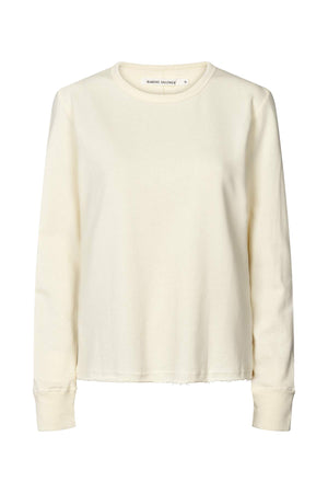 Hila - Light stretch crew neck top I Winter white