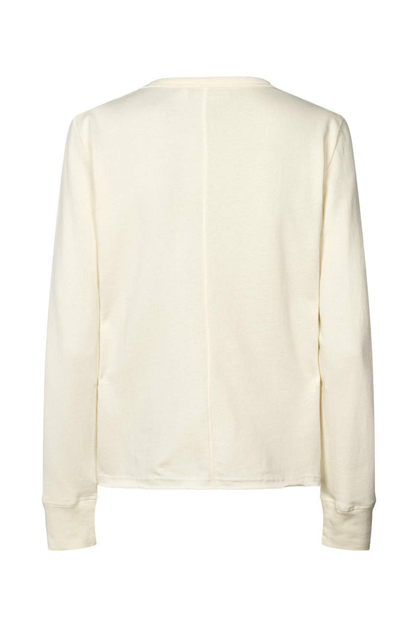 Hila - Light stretch crew neck top I Winter white