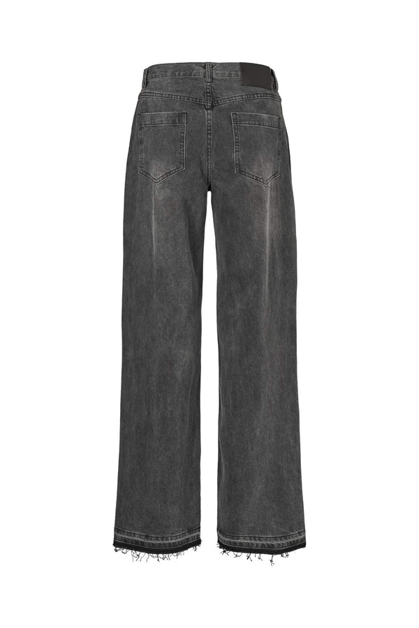 Fellini - Denim black straight pants I Washed black denim