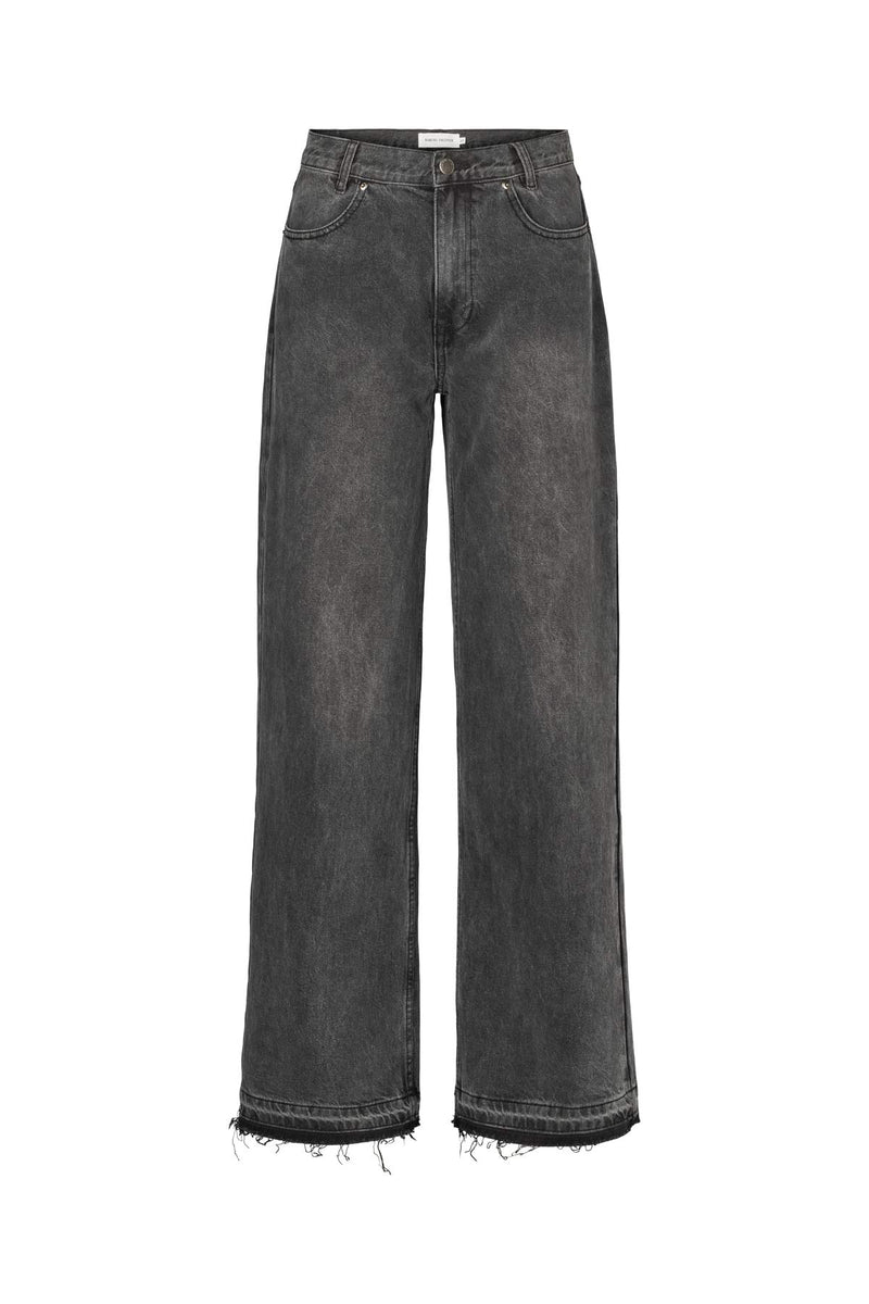 Fellini - Denim black straight pants I Washed black denim