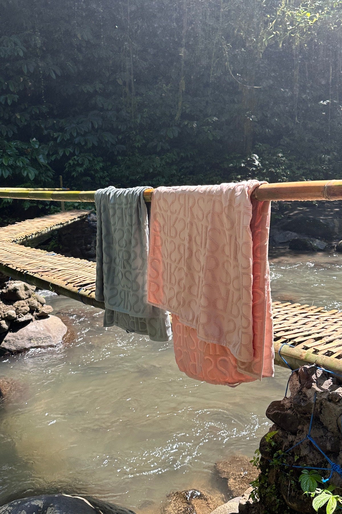 Bath towel  - Monogram bath towel I Sage