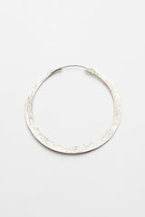 Nafsu - Silver hammered hoop L I Silver