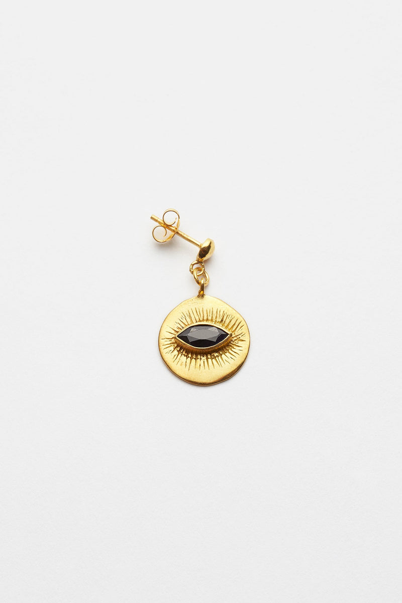 Nafsu - Gold Sun Earring I Gold plated/ Sapphire