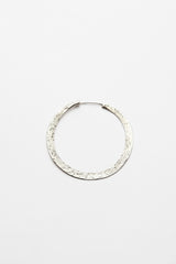 Nafsu - Silver hammered hoop M I Silver