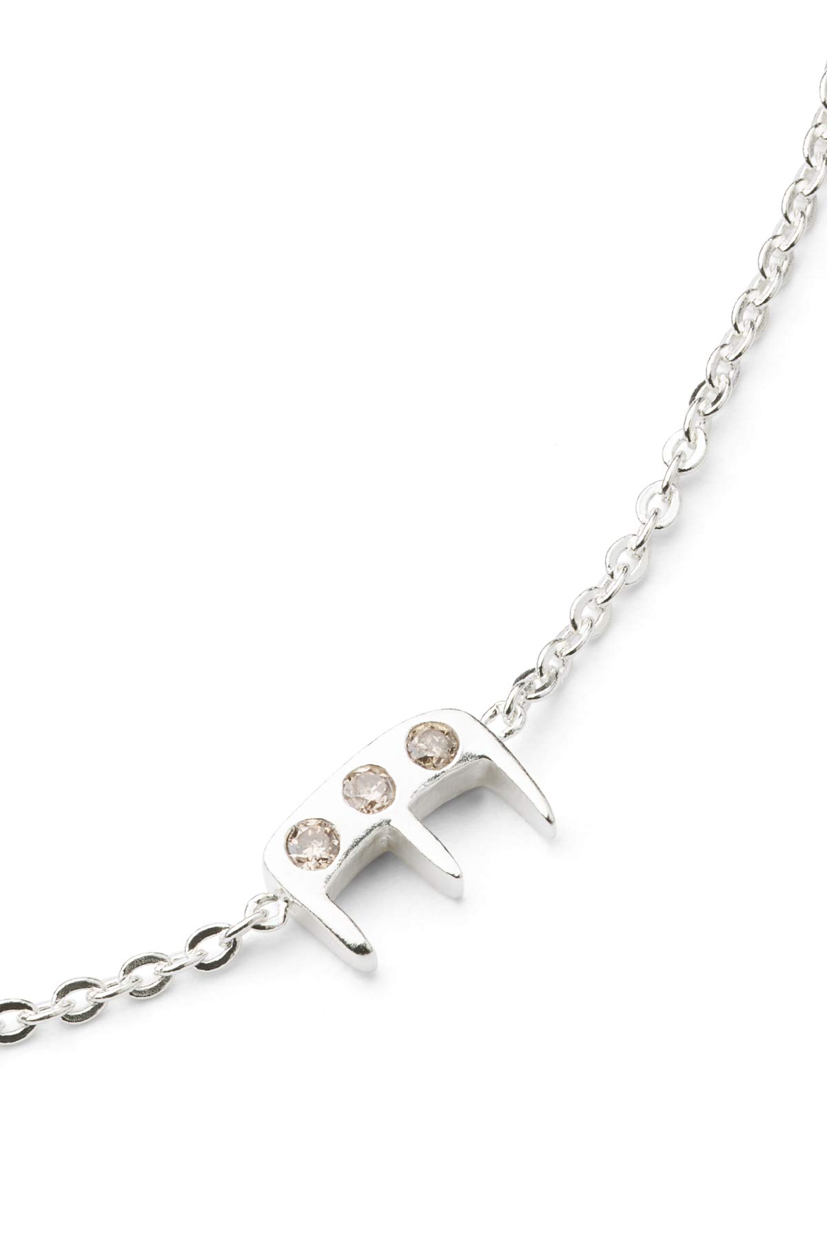 Diamond letter necklace - Rabens Momento I Silver w/ Champagne diamond