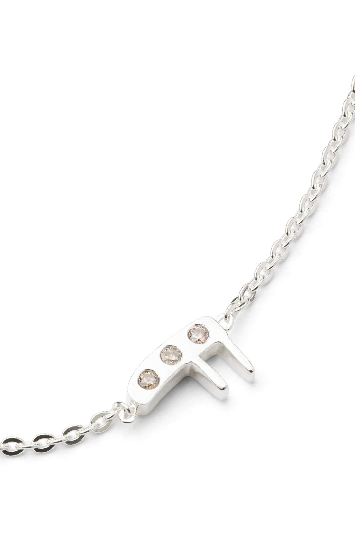 Diamond letter necklace - Rabens Momento I Silver w/ Champagne diamond