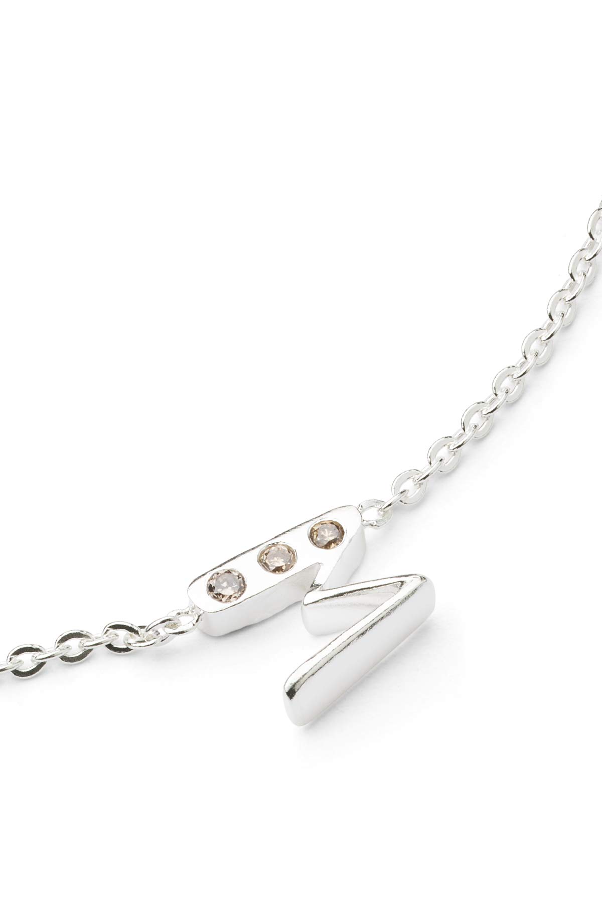 Diamond letter necklace - Rabens Momento I Silver w/ Champagne diamond