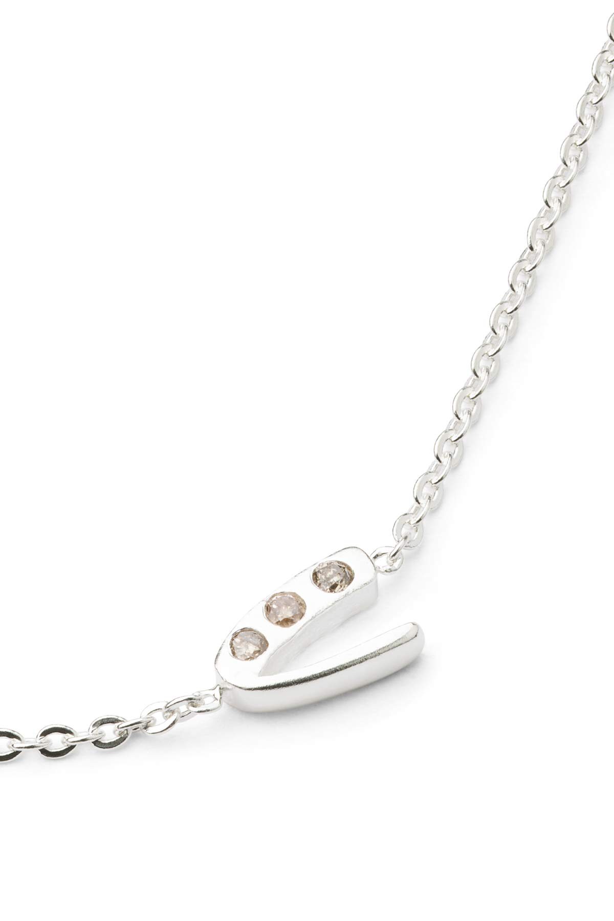 Diamond letter necklace - Rabens Momento I Silver w/ Champagne diamond