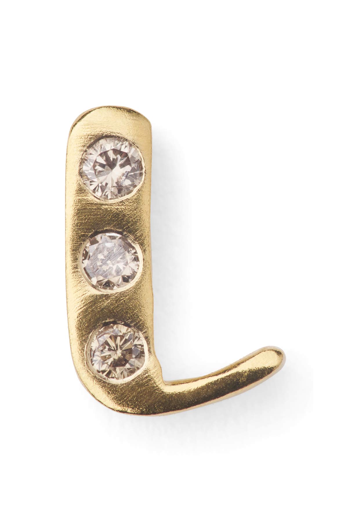 Diamond letter ear stud - Rabens Momento I Gold w/ Champaign diamond