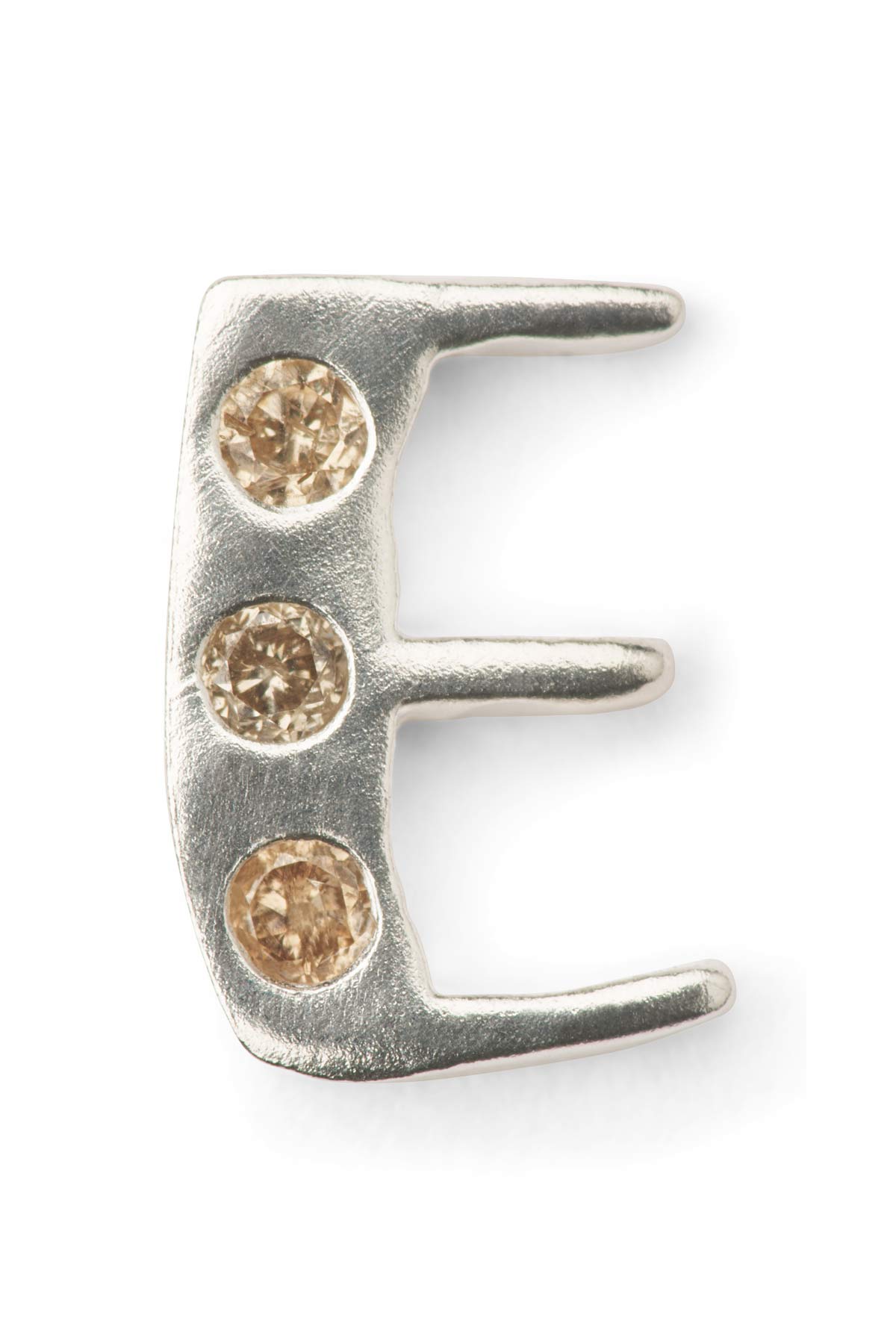 Diamond letter ear stud - Rabens Momento I Silver w/ Champaign diamond