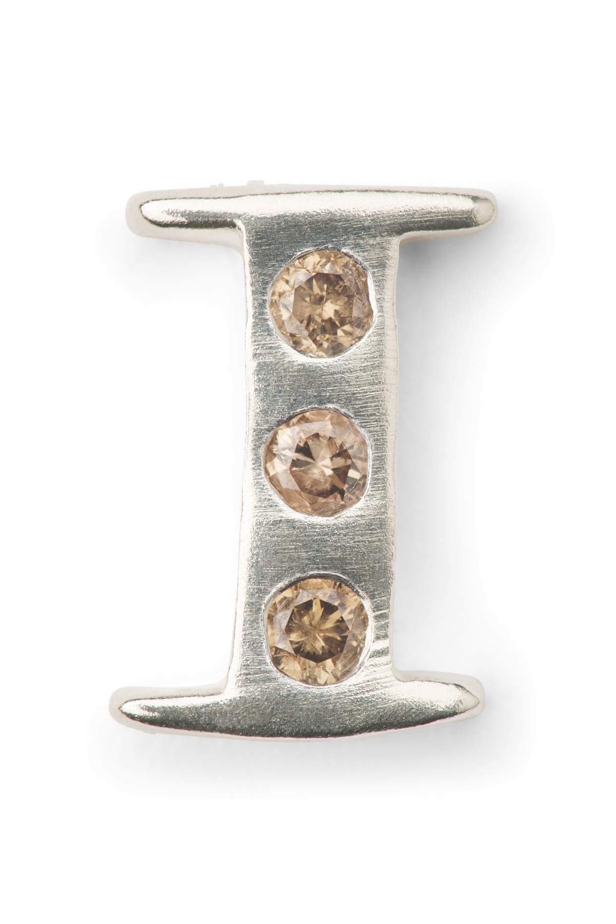 Diamond letter ear stud - Rabens Momento I Silver w/ Champaign diamond