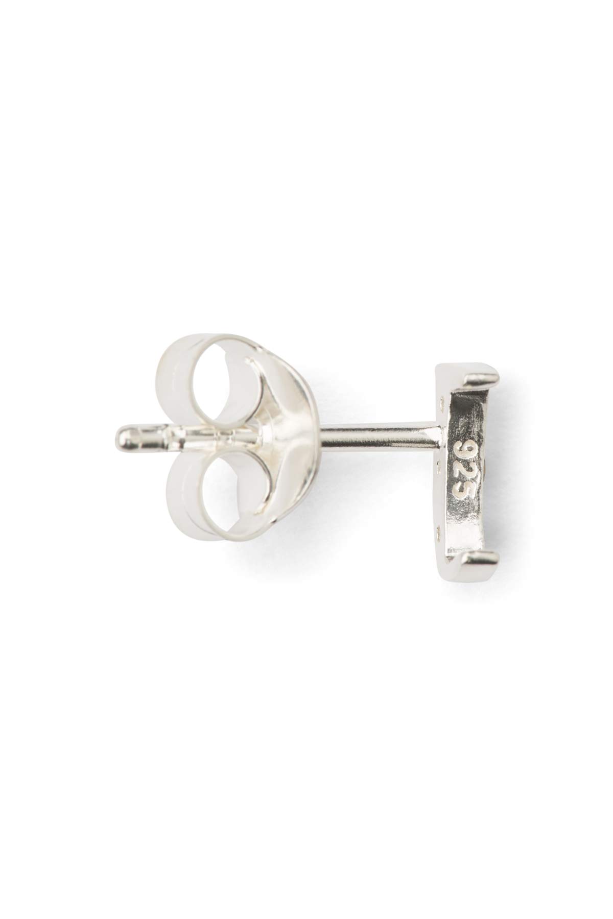 Diamond letter ear stud - Rabens Momento I Silver w/ Champaign diamond