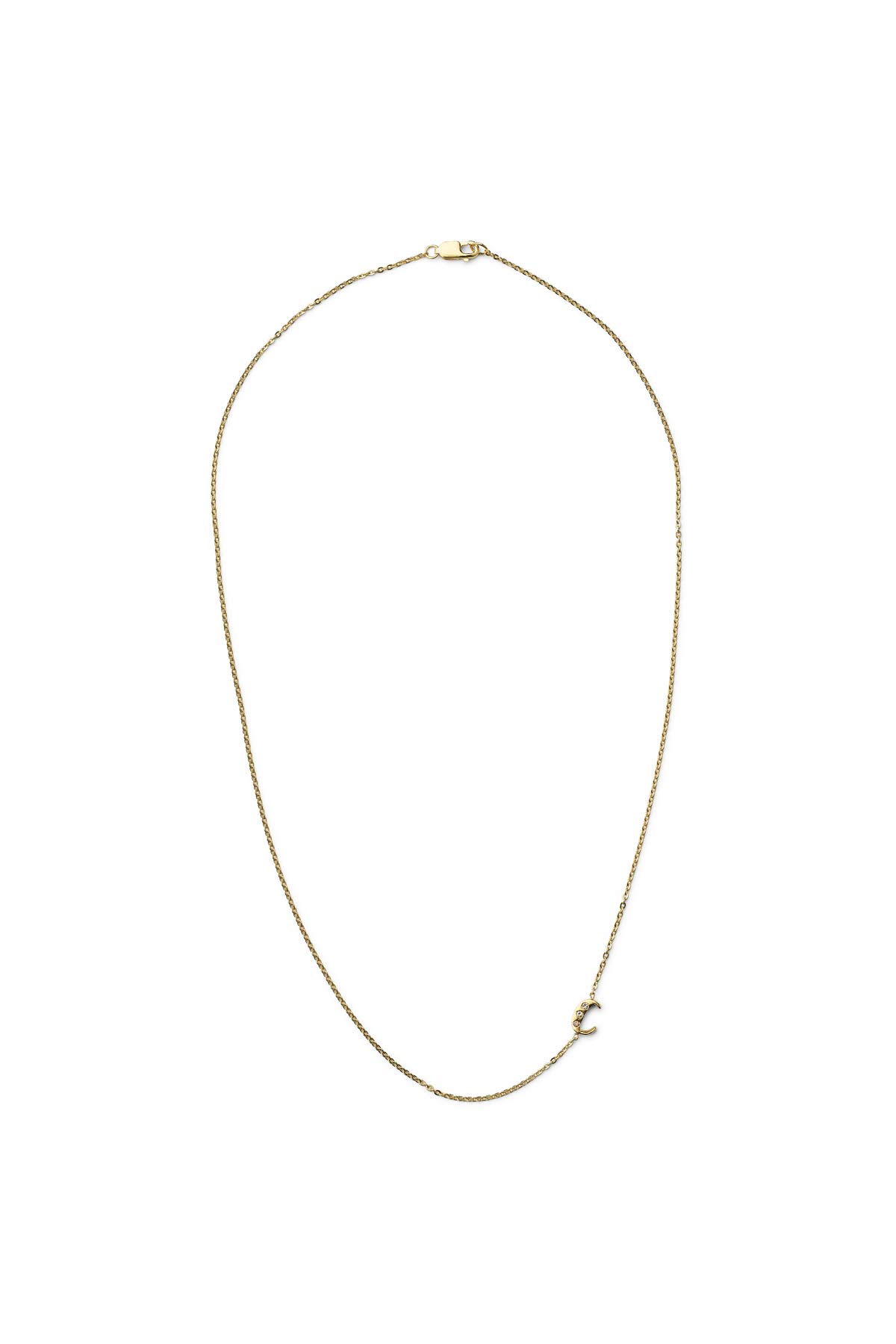 Diamond letter necklace - Rabens Momento I Gold w/ Champagne diamond