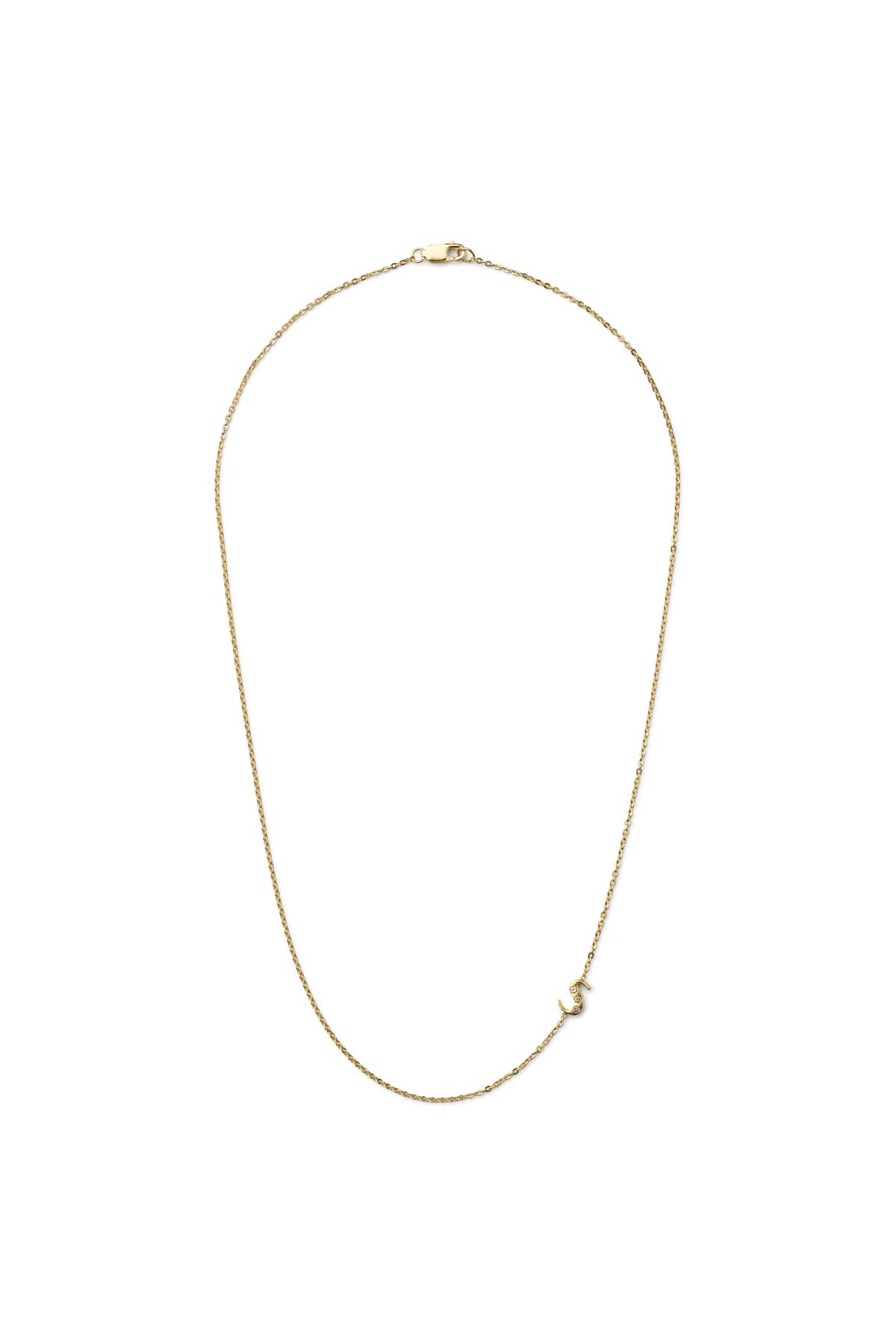 Diamond letter necklace - Rabens Momento I Gold w/ Champagne diamond