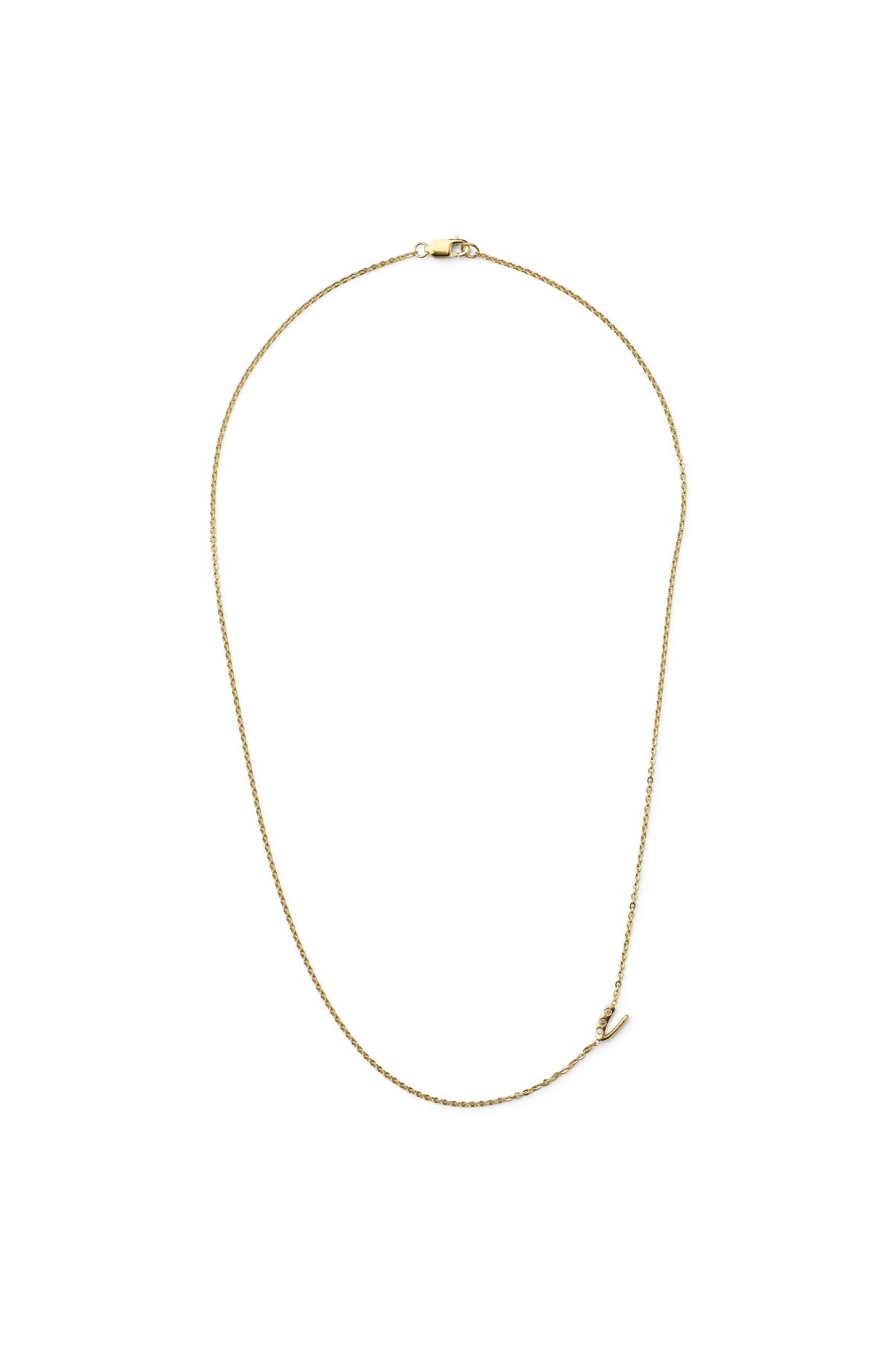 Diamond letter necklace - Rabens Momento I Gold w/ Champagne diamond