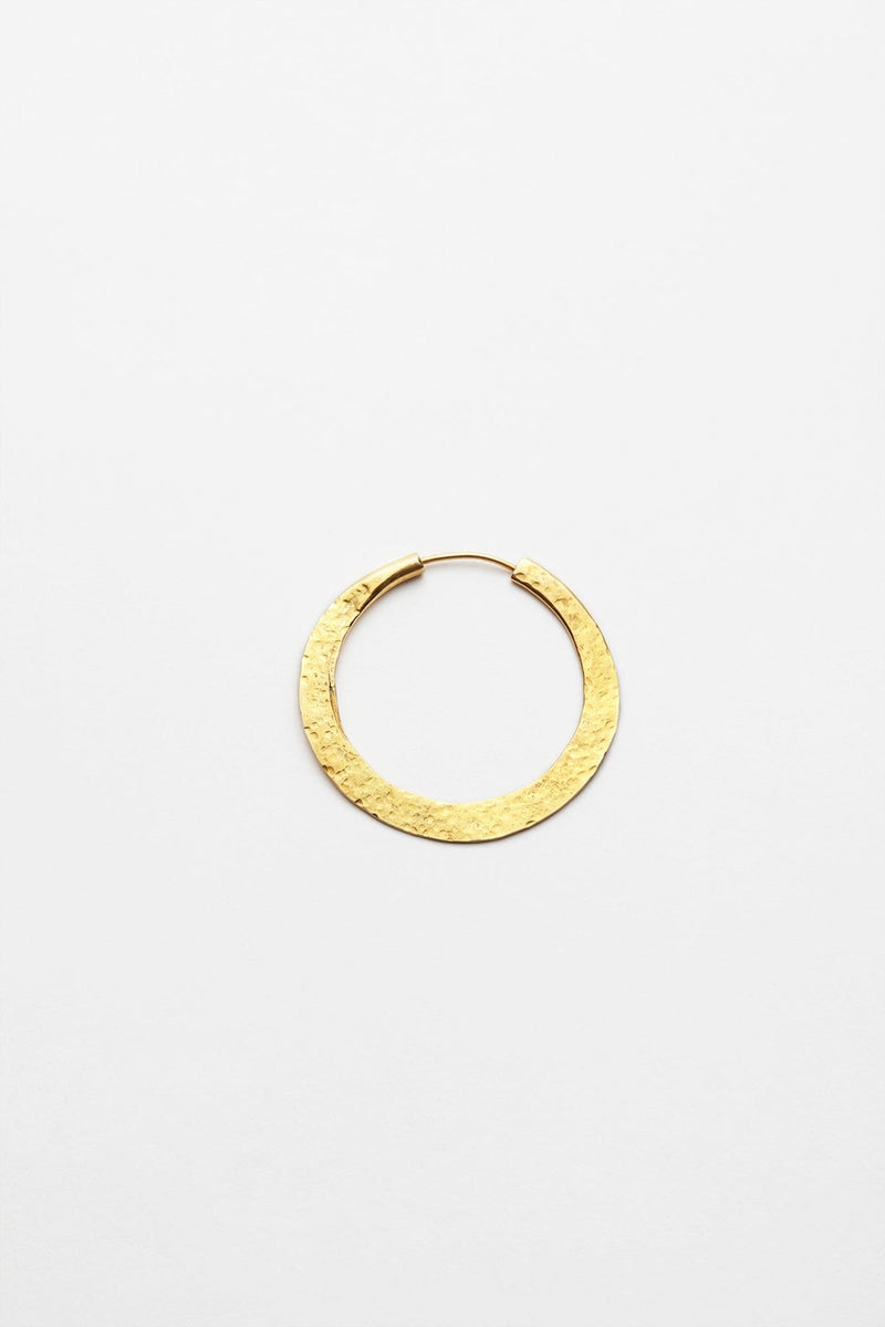 Nafsu - Gold plated hammered hoop S I Gold plated