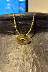 Rice Bead Necklace w/ Giant Eye Pendant - Nafsu I Gold