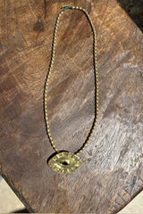 Rice Bead Necklace w/ Giant Eye Pendant - Nafsu I Gold