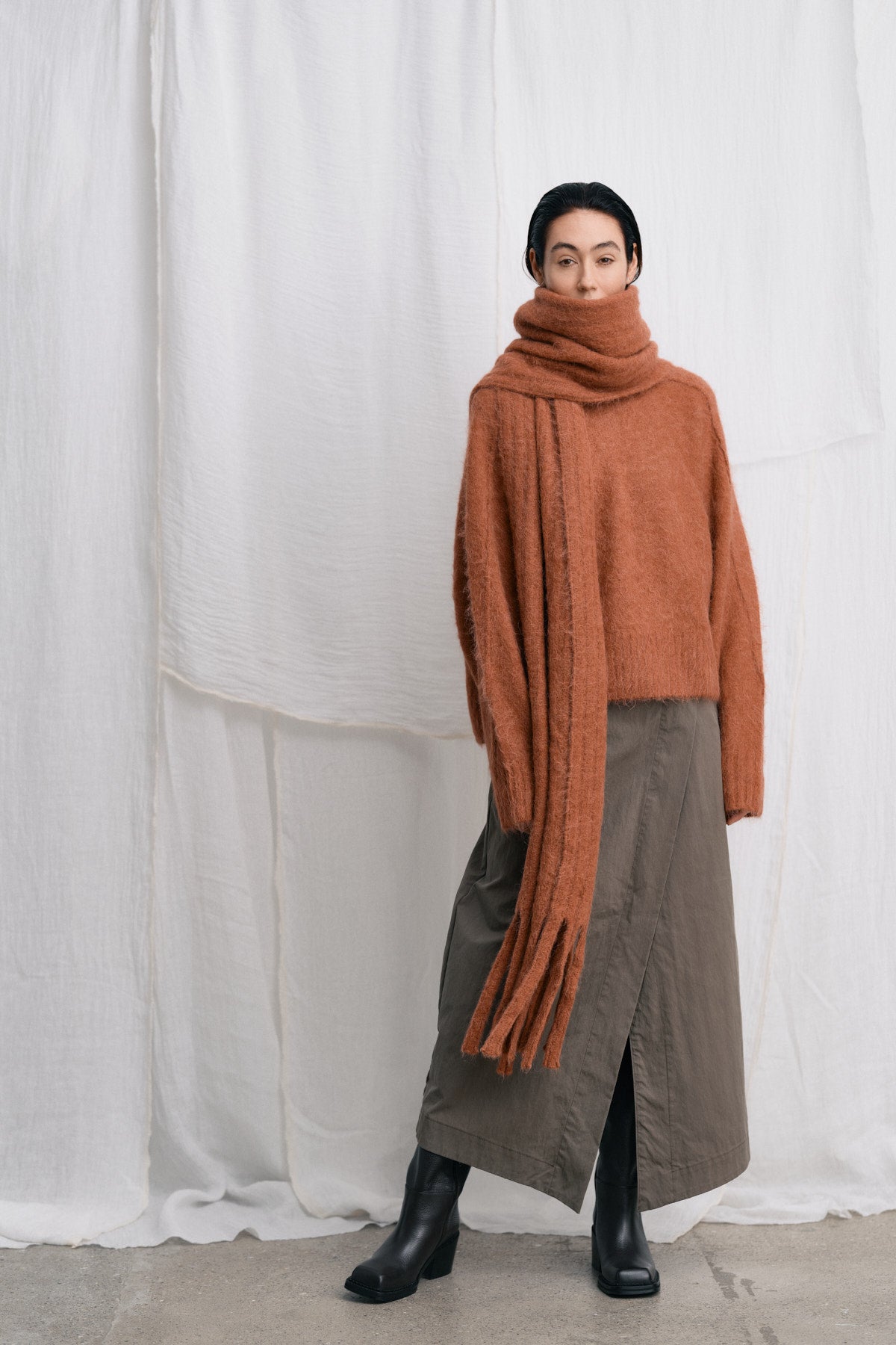 Moly - Utility long skirt I Asphalt