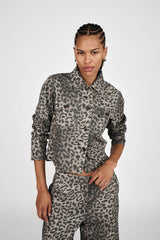 Aleksandra - Leopard print short jacket I Snow leopard