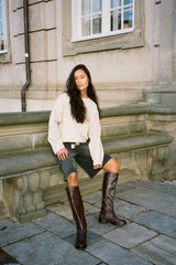 Marit - Leather riding boot I Dark Chocolate