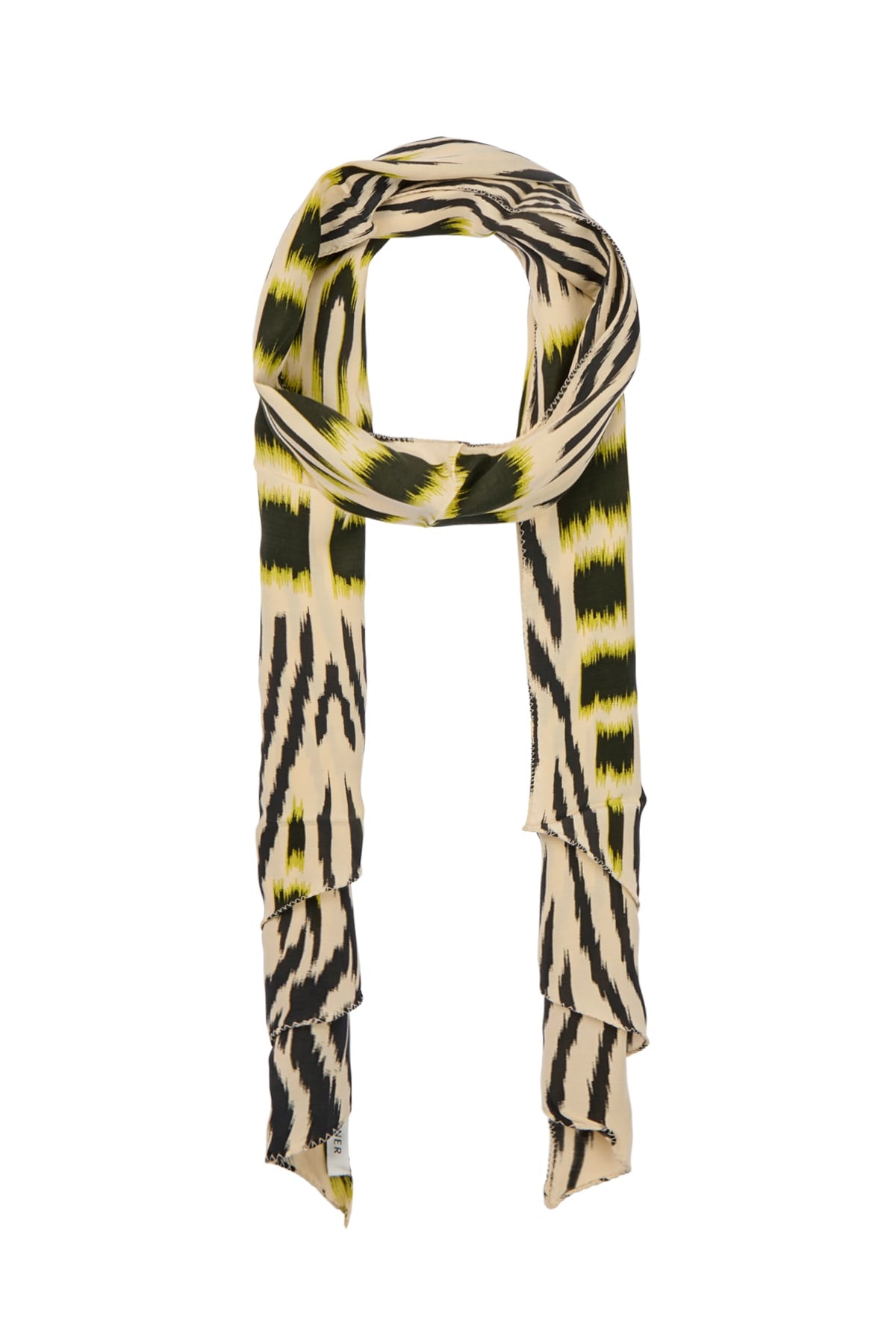 Tatiana - Ikat tie scarf I Citrus black dark beige