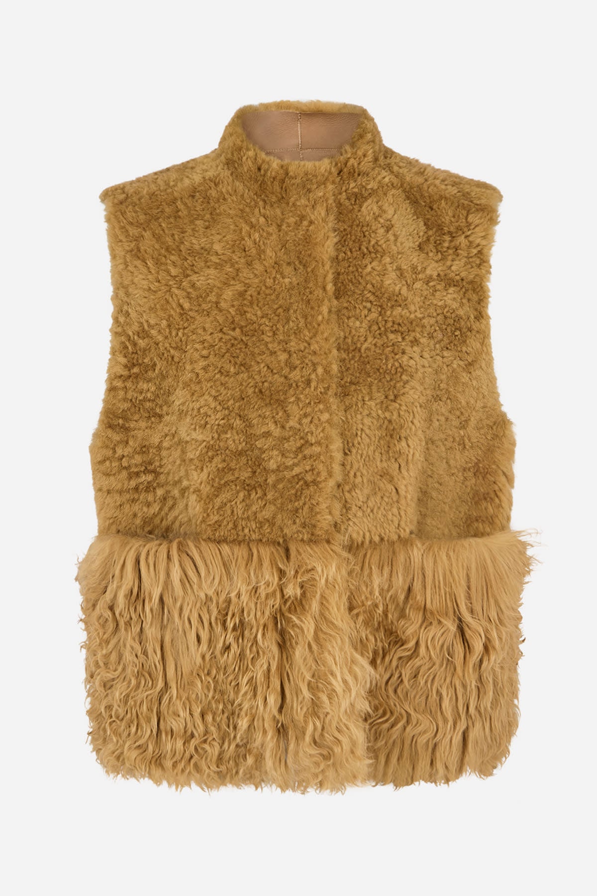 Channe - Shearling vest I Camel