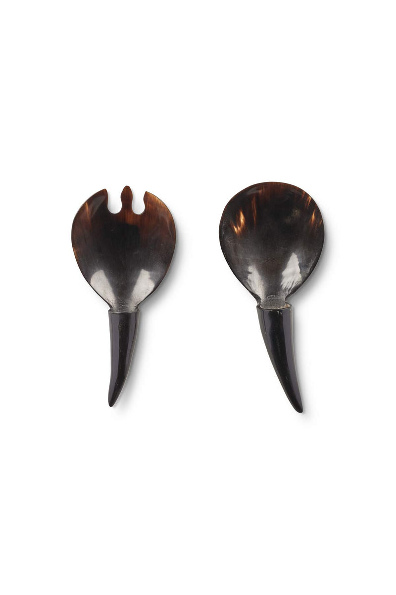 Horn Salad Servers - Rabens Apartment I Black Horn