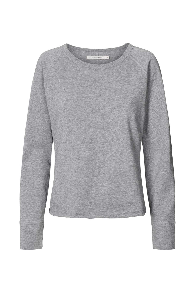 Nemi - Light stretch long sleeve top I Grey melange