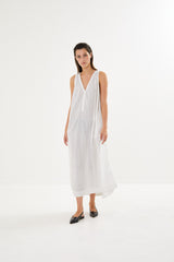 Lizza - Cotton double tank dress I White