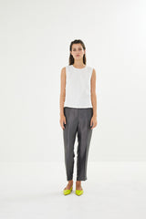 Nura - Hammered metal slim pant I Gun metal