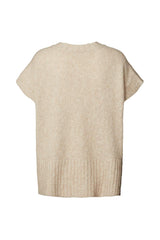 Minte - Freckled knit tunic vest I Beige