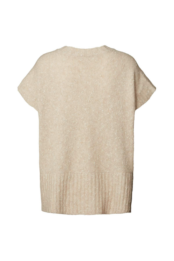 Minte - Freckled knit tunic vest I Beige