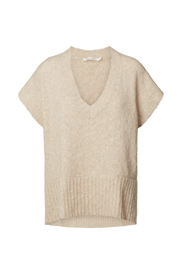 Minte - Freckled knit tunic vest I Beige