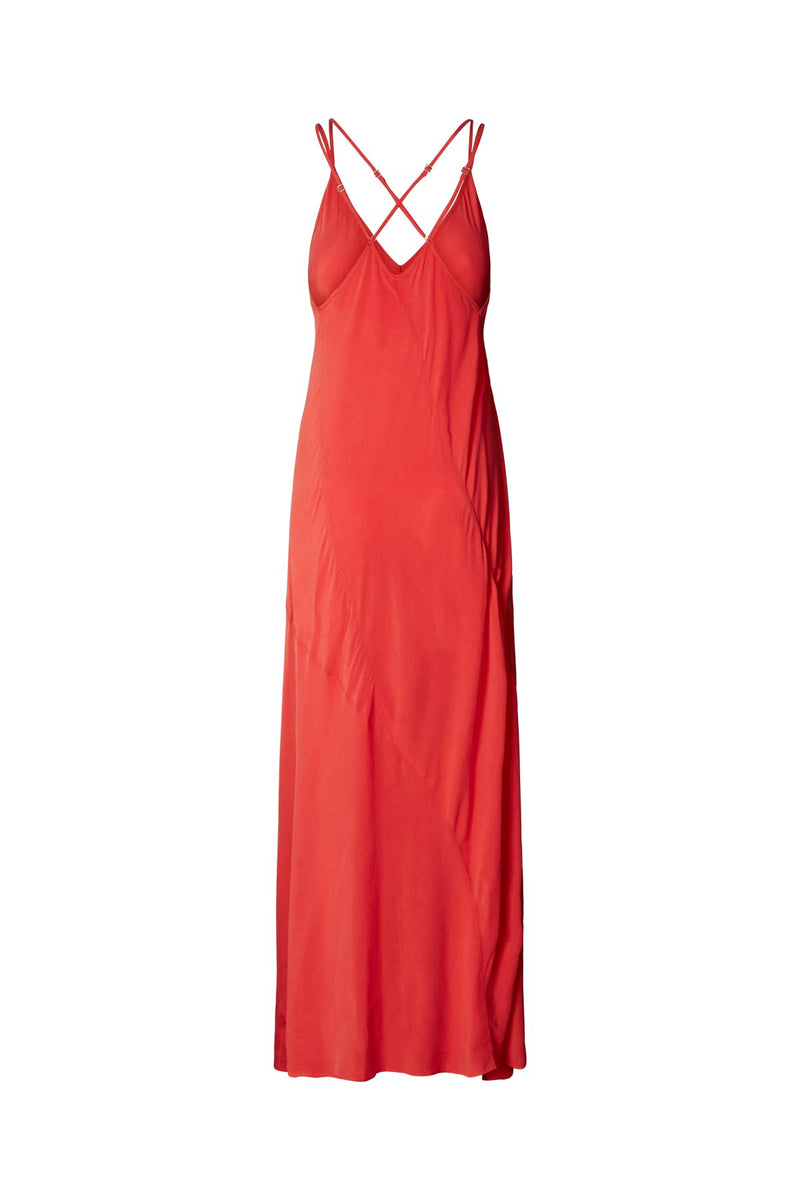 Madigan - Sandwashed strap dress I Red