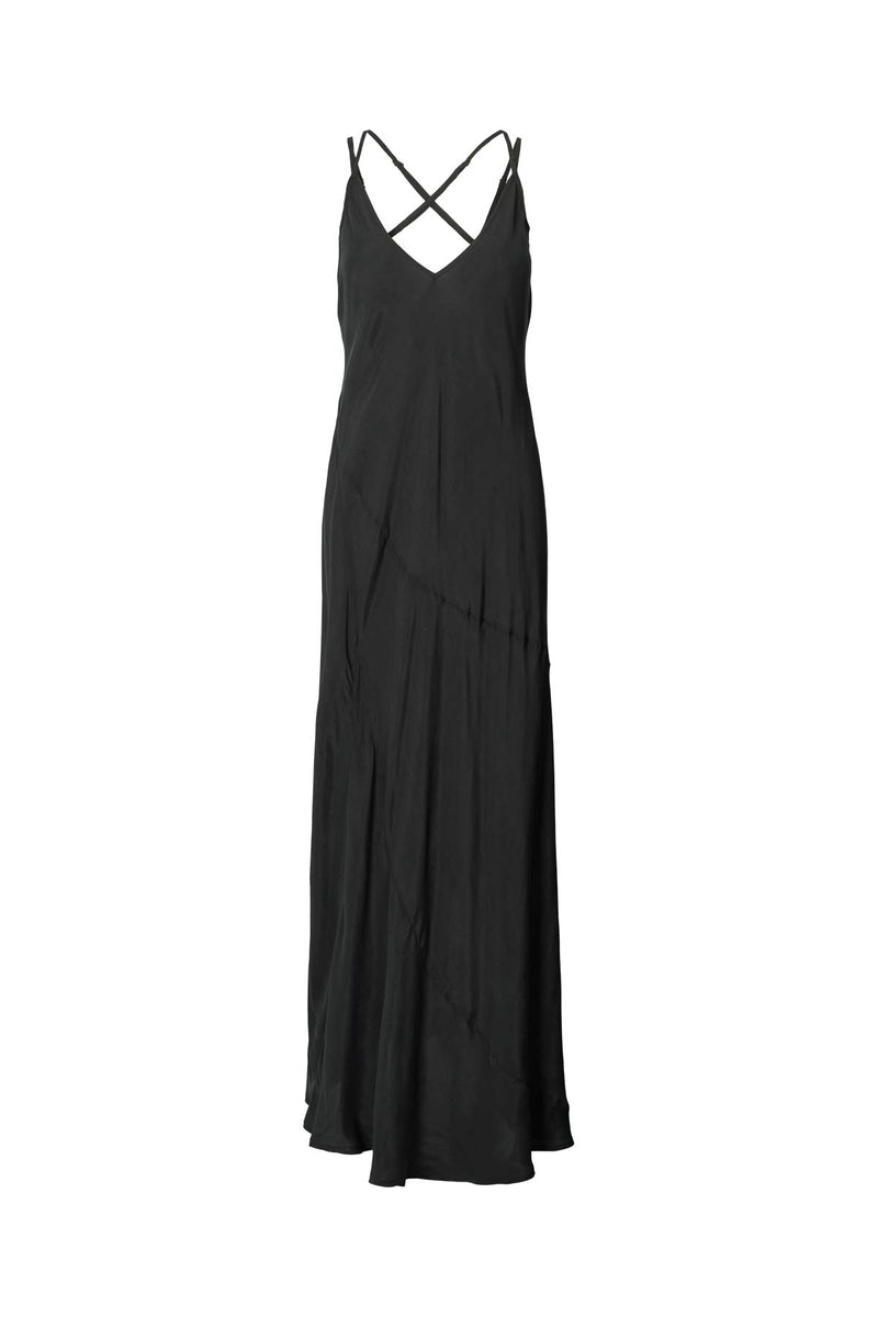 Madigan - Sandwashed strap dress I Black