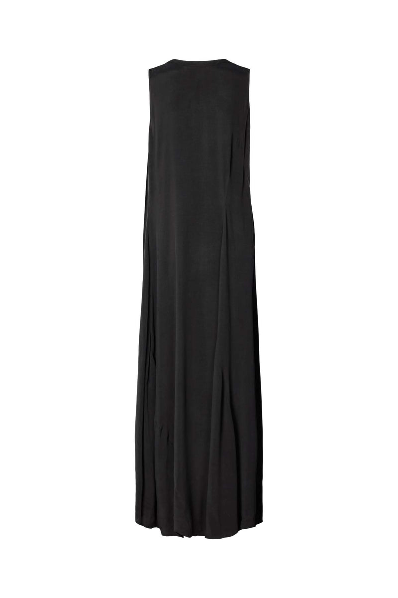 Chili - Sandwashed long placket dress I Black