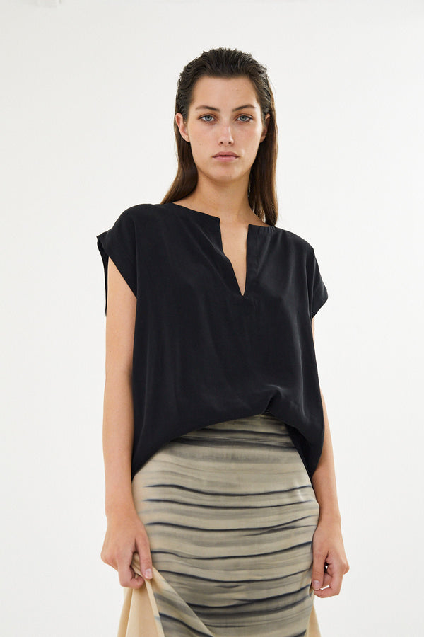 Rosalyn - Sandwashed blouse I Black