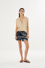 Rosalyn - Funnel web blouse I Sand