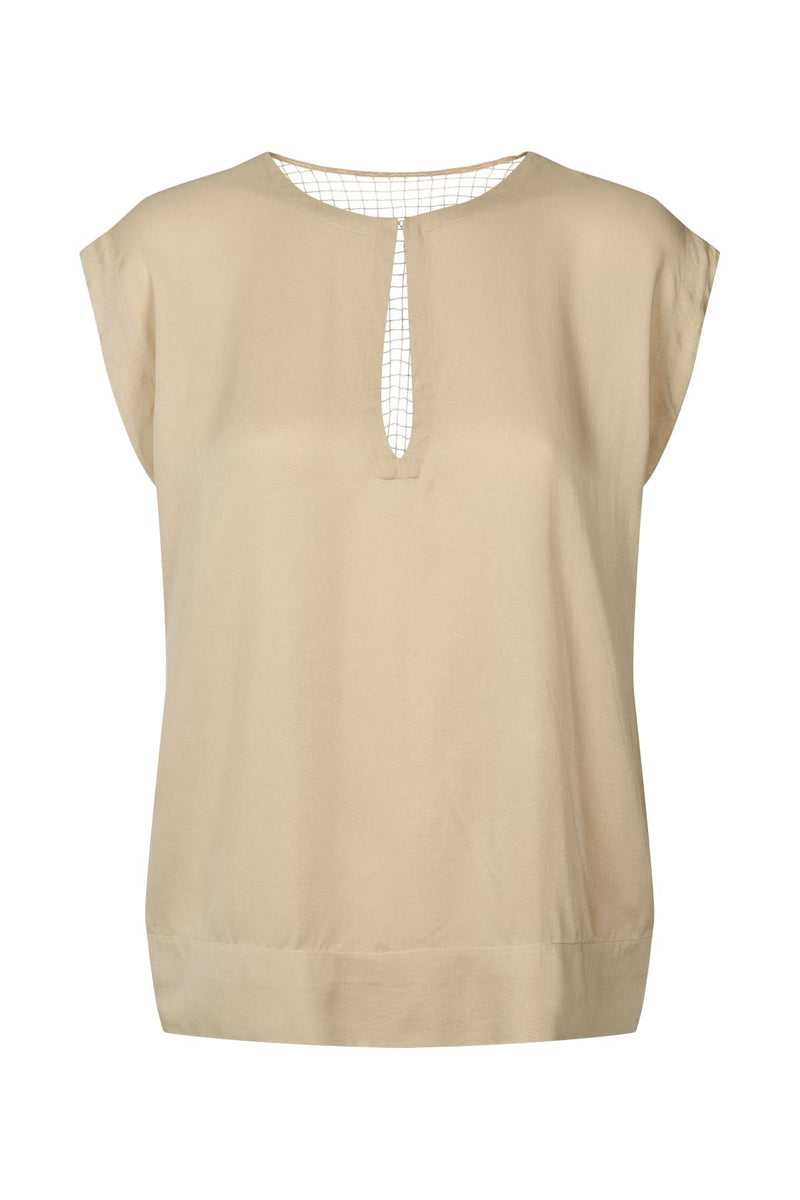 Rosalyn - Funnel web blouse I Sand