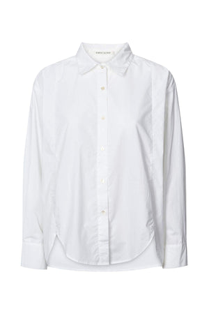 Lorna - Poplin bib front shirt I White