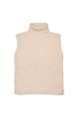 Koto - Dual knit funnel neck vest I Beige