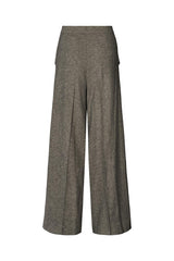 Inja - Mini check wide leg pants I Coffee check