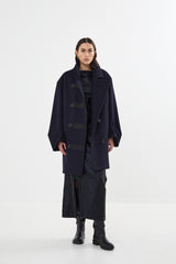 Litzy - Boiled wool coat I Navy