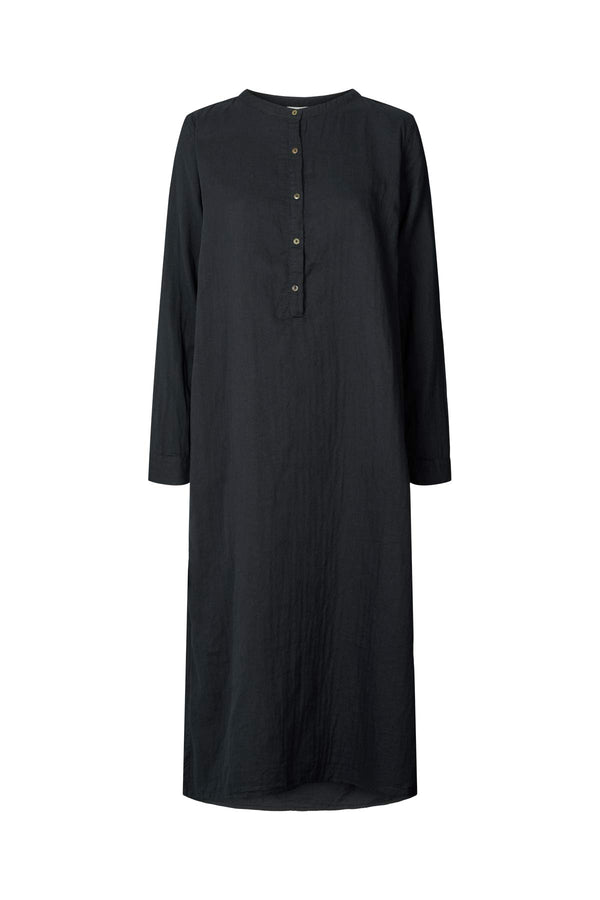 Asta - Cotton double long kaftan I Black