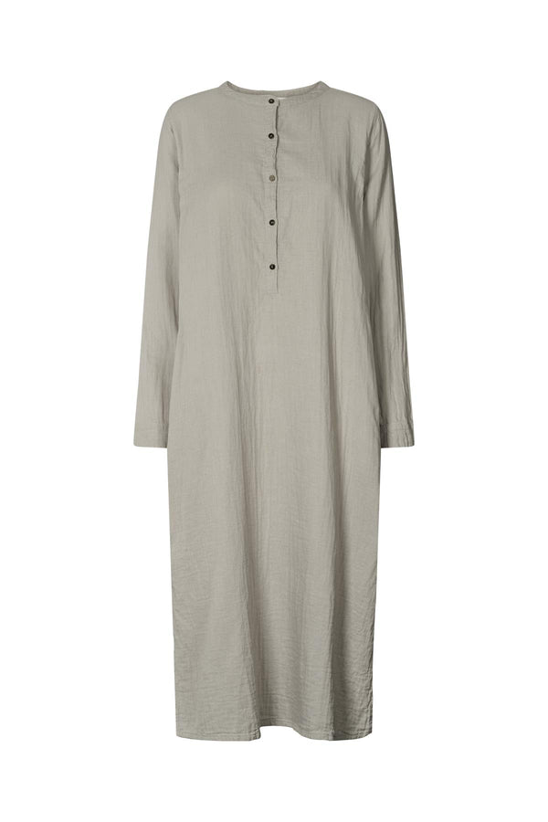 Asta - Cotton double long kaftan I Steel grey