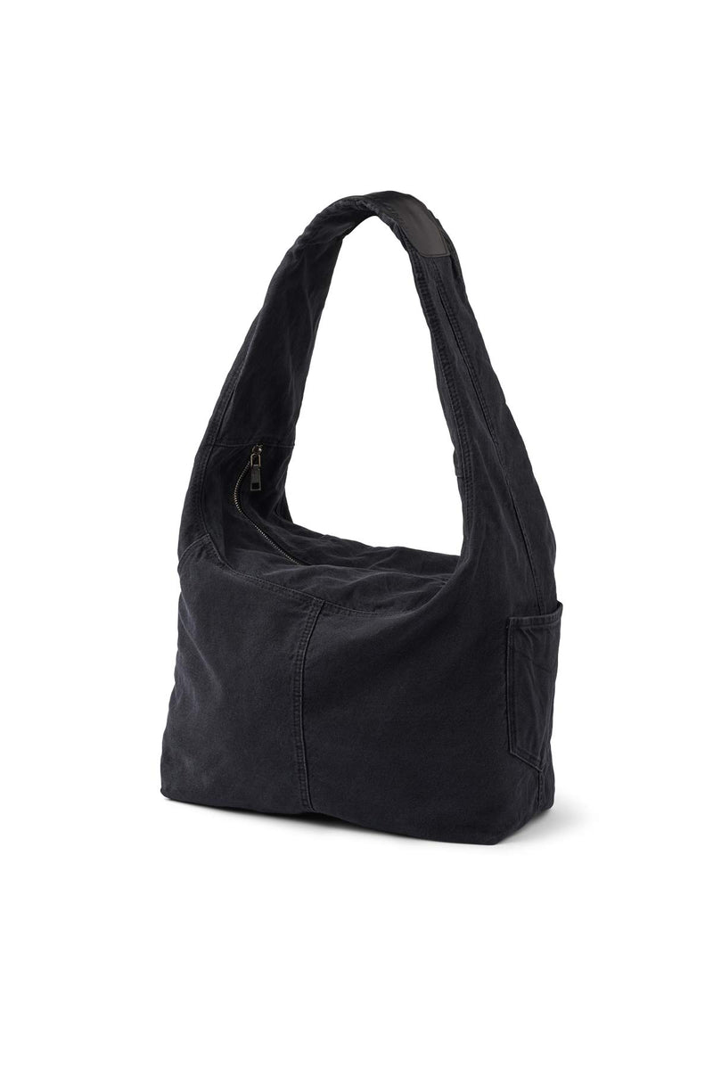 Kicka - Denim black shoulder bag I Washed black denim