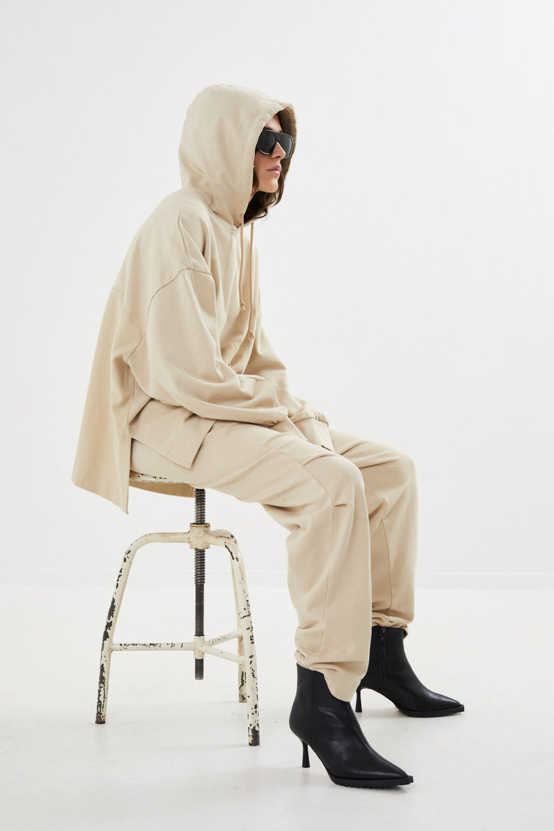 Sevim - Loop back pants I Oyster