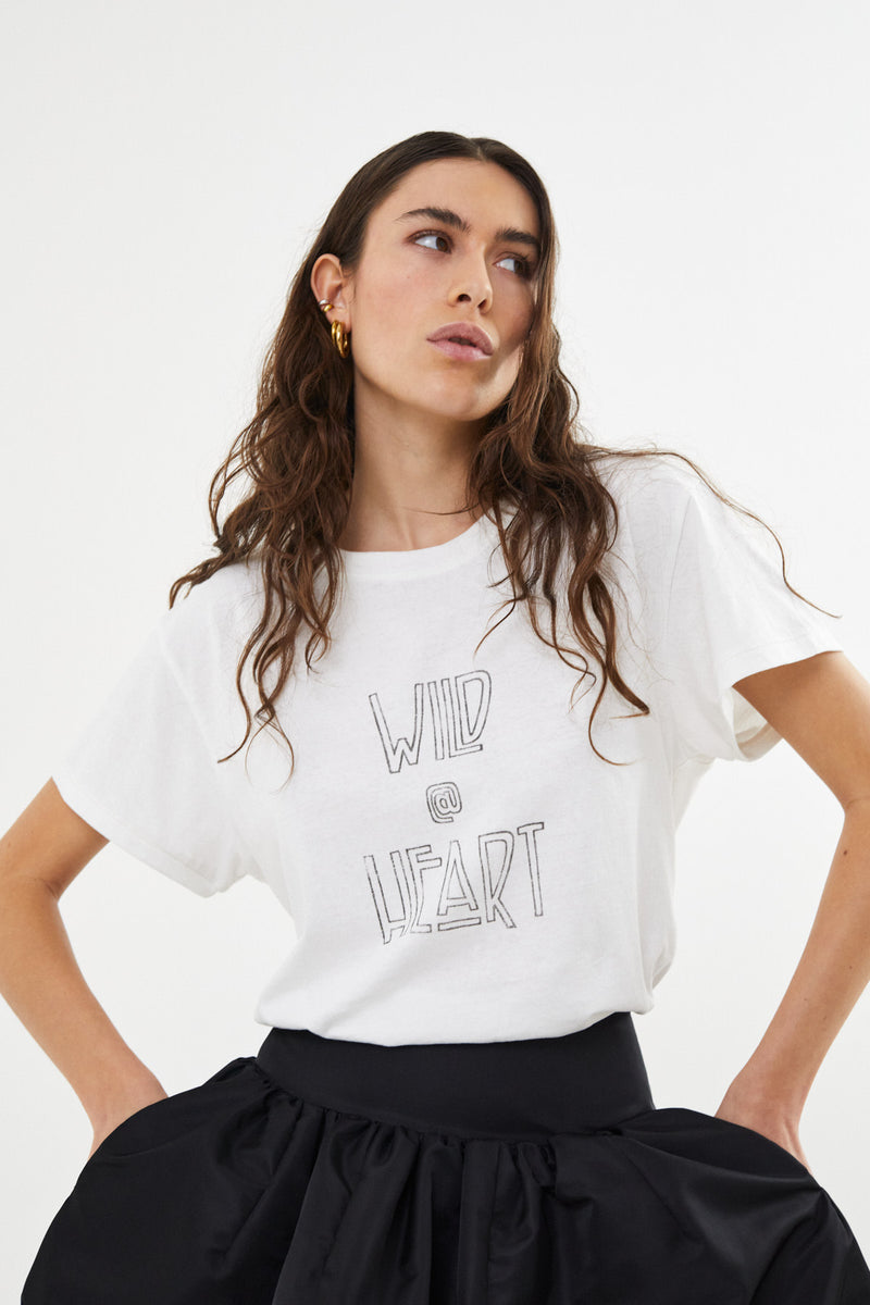 Ambla - Wild @heart t-shirt I Hazelnut