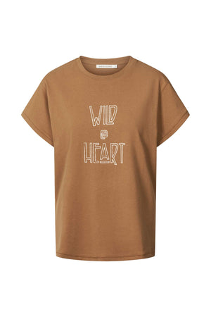 Ambla - Wild @heart t-shirt I Hazelnut